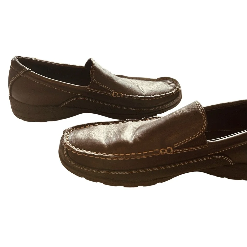 GH Bass & Co Miles 6862-200 Brown Leather Kids Slip On‎ Loafers Sz 6m